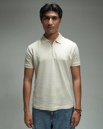 Men’s Regular Zip-up Polo T-Shirt