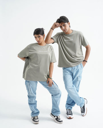 Concept-Olive Green Oversized Tee