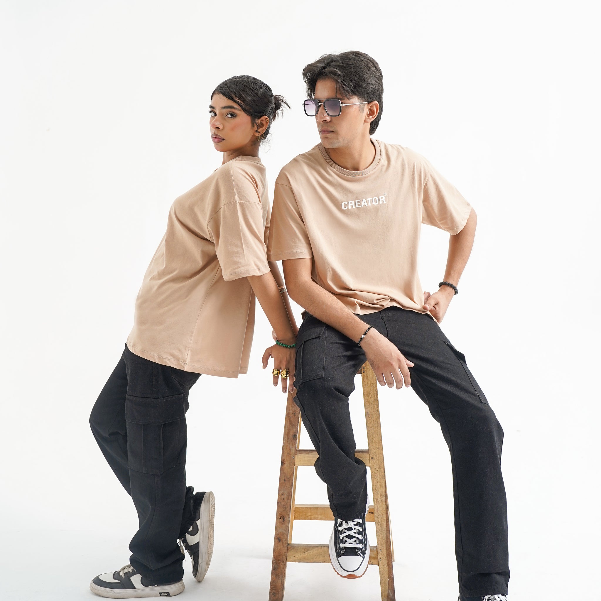 Beige Oversized Tee