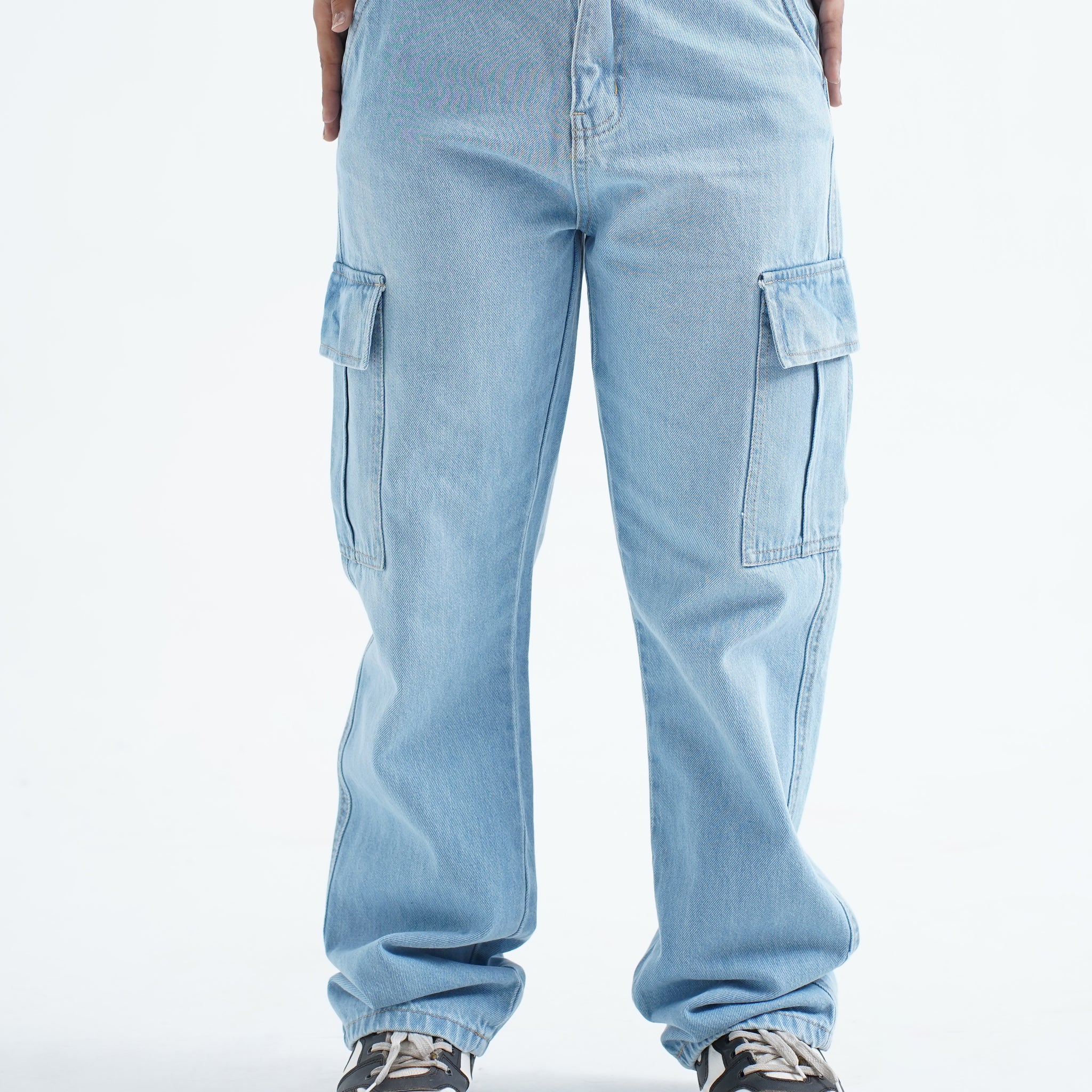 Ice Blue Denim Cargo