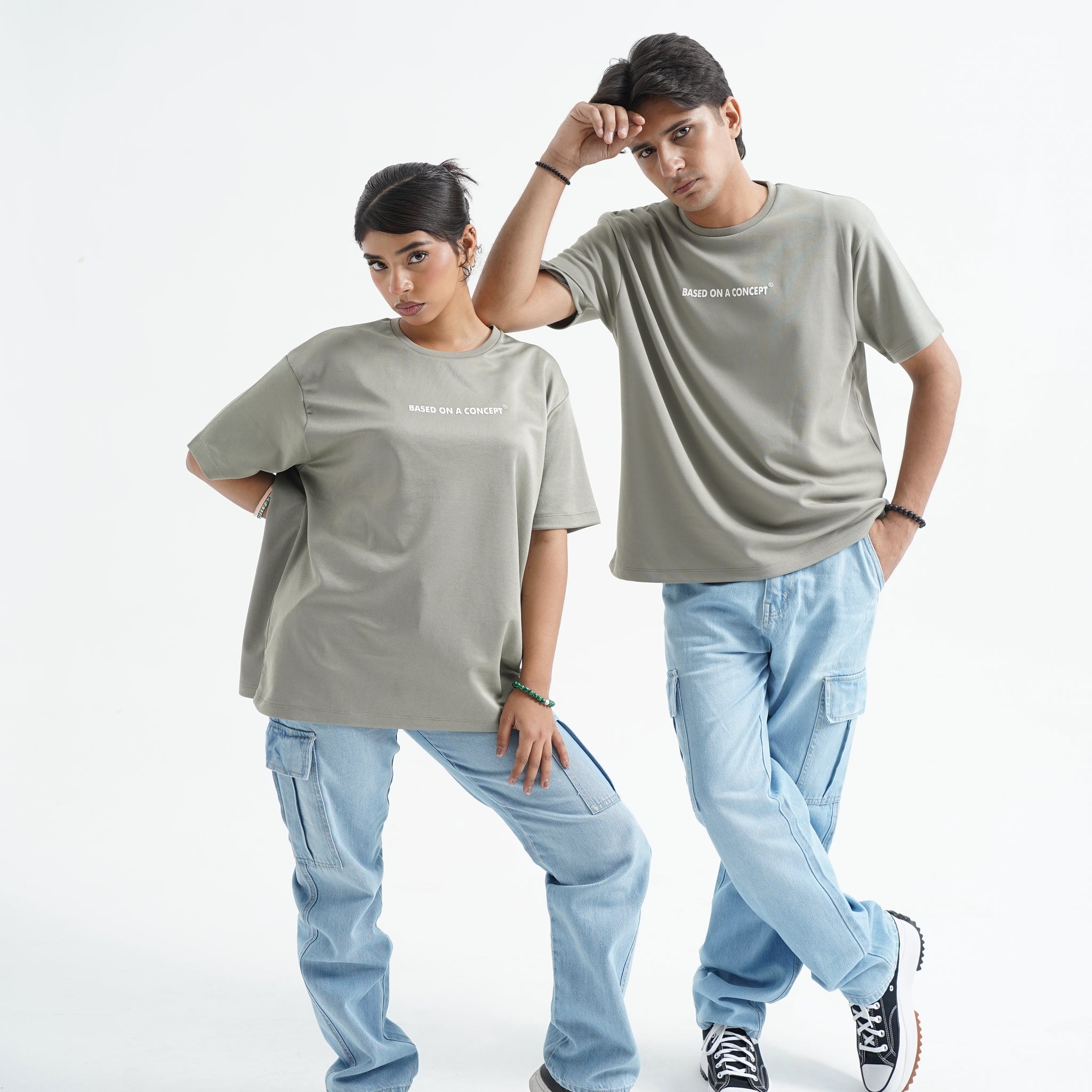 Concept-Olive Green Oversized Tee